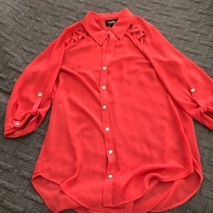 Coral button down shirt